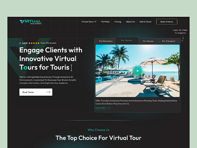 Virtual tour company website app branding dashboard design design graphic design illustration landing page design logo ui uiux web design