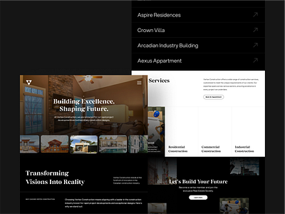 Vertex Construction - UI UX Dseign architecture builder building businesss construction constructional website estate agency housing ios app laning page mobile app design property real estate real estate agency ui design ui mobile design uiux ux design web design website design