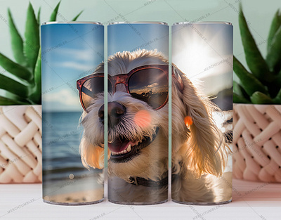 Summer Dog Skinny Tumbler Wrap animal tumbler bulldog color image custom design custom tumbler art cute dog tumbler art design dog vector illustration pet tumbler photography skinny tumbler sublimation tumbler sublimation tumbler warp vector art waterslide tumbler