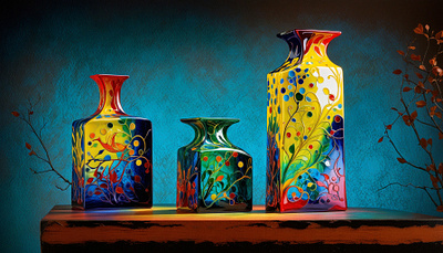 Untitled art bottles cgi decoration digital illustration life still