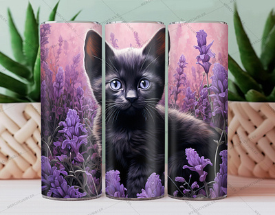 Black Kitten Skinny Tumbler Wrap black tumbler color image custom design art custom tumbler custom vector art design fun tumbler illustration kitten tumbler photography skinny tumbler sublimation tumbler sublimation tumbler warp vector art waterslide tumbler white background