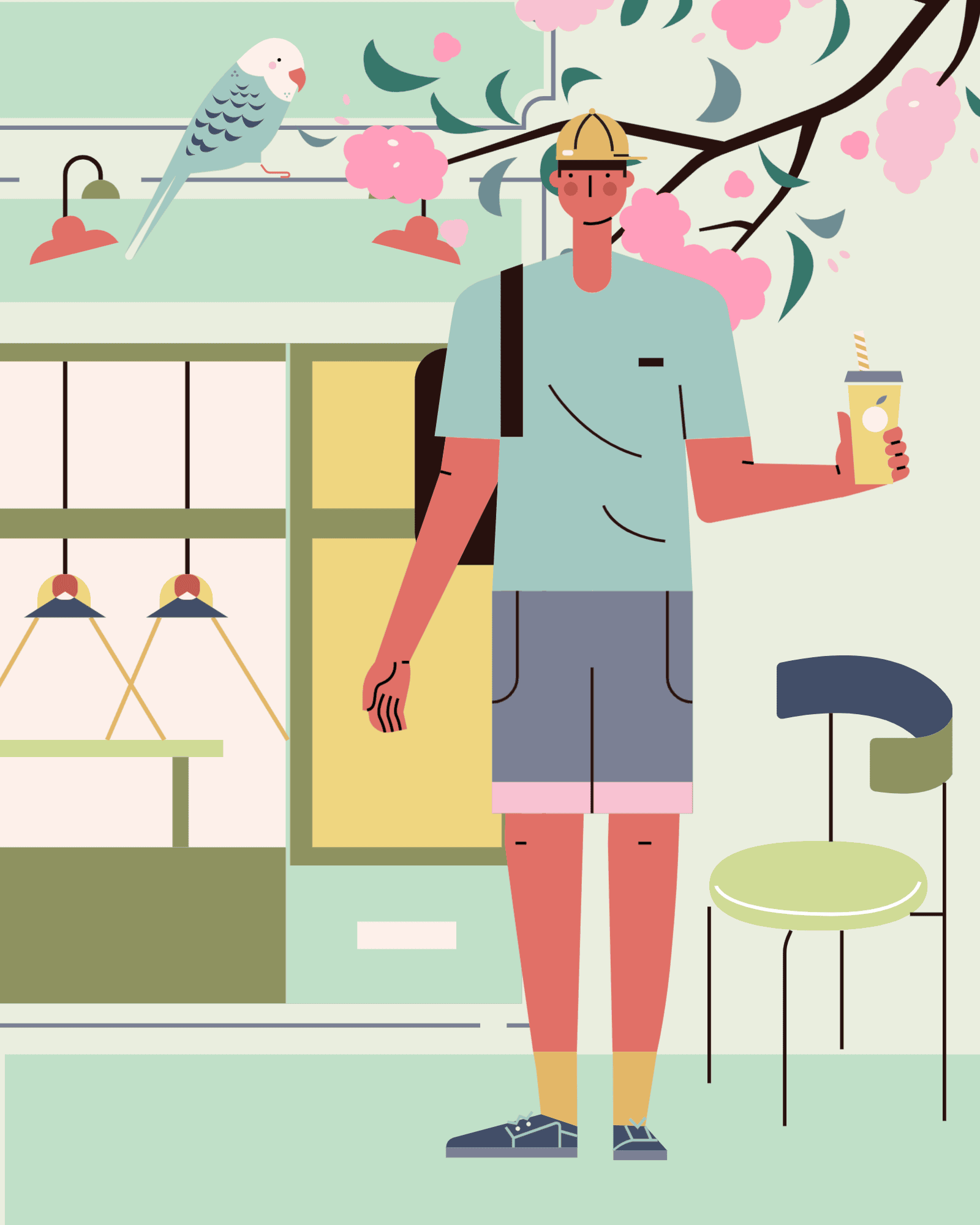 小园素作品：来杯奶茶 design flat graphic design illustration vector