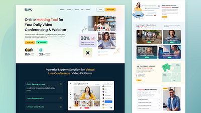 Blanc - Virtual Meeting Tool Website Design artificial intelligence figma framer landing page design live meeting meeting online meeting recording saas ui design uiux ux virtual meeting web design webflow website