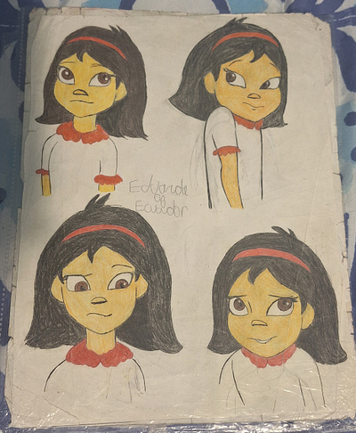 Eduarda of Ecuador Facial Expression character design drawing illustration