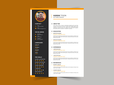 Corporate Professional Resume Design Template brand design branding clean company corporate creative cv design dribbble elegant graphic design job modern professional resume template