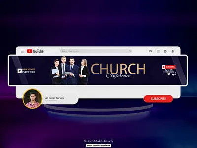 Church Youtube channel art cover, banner, header design ads banner banner design banner youtube channel art header web banner youtube youtube banner design youtube cover