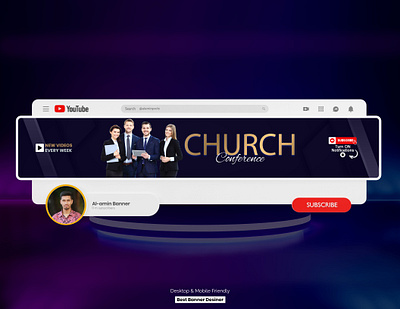 Church Youtube channel art cover, banner, header design ads banner banner design banner youtube channel art header web banner youtube youtube banner design youtube cover