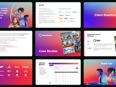 CloutBoost - Pitch Deck Design | Animated Presentation | PPT animation canva design google slides pitch deck power point ppt presentation ui