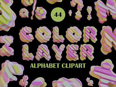 Color Layer Alphabet Clipart with 5 Uniques View alphabet alphabet clipart clipart color layer colorful