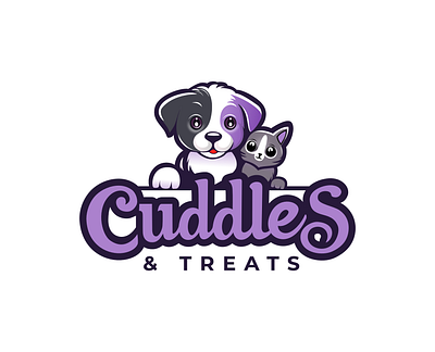 Cuddles & Treats graphic design illustration logo