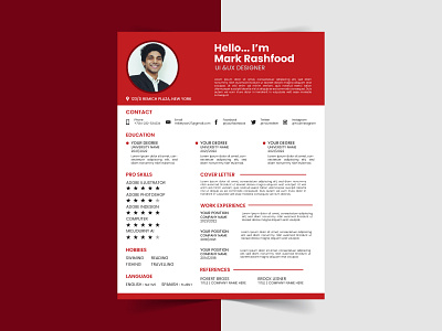 Corporate Professional Resume Design Template brand design branding clean company corporate creative cv design dribbble elegant graphic design job minimal professional resume template