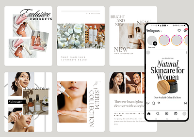 Beauty and skincare social media post design beauty brand cosmetic graphic design graphic designer instagram post post design skincare design social media post ui design ui designer