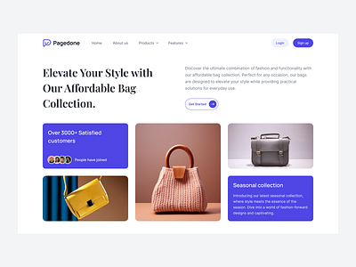 Vertical hero section with images e commerce hero homepage design landing page product web design