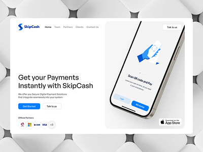 Redefined | SkipCash hero section redesign divblockstudio fintech landingpage payment redefined