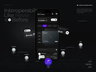 Passport - Web3 Loyalty App blockchain blockchain app design cryptocurrency cryptocurrency mobile app dapp defi discount app ethereum event app finance fintech lifestyle app loyalty app passport stablecoin startup token wallet wallet design web3