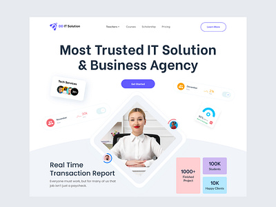 IT Solution Agency Header Design 2024 design header header design homepage landingpage responsive trendy design ui ui ux website