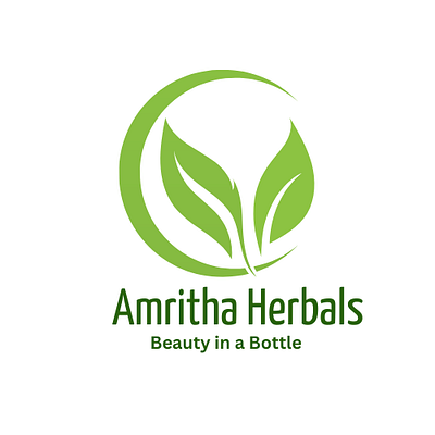 Amritha Herbals logo graphic design logo