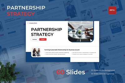 Partnership Strategy PowerPoint Template agency brand identity branding business company corporate creative design finance investment partnership powerpoint presentation strategy typography