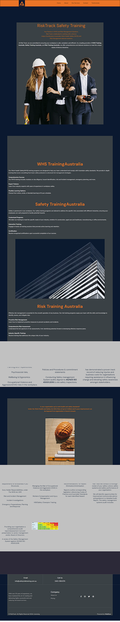 WHS Training Australia Website Design website design