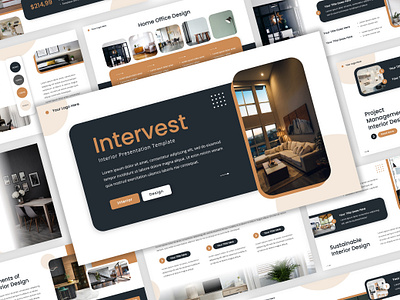 Intervest - Interior PowerPoint Template agency architecture business consulting creative design furniture home house interior powerpoint presentation typography