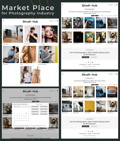 Market Place for Photography Industry artist creativity design ecommerce fashion industry hair stylist idea makeup artist market place model photographer photography photoshoot product studio user experience