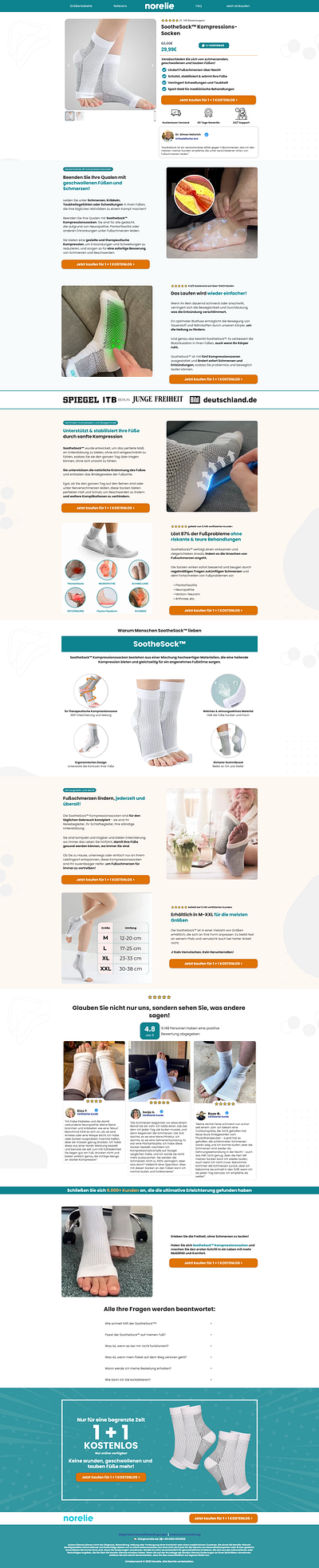 Compression Socks - On Funnelish design designing funnel funnel funnelbuilder funnelish offer page product page sales funnel sales page