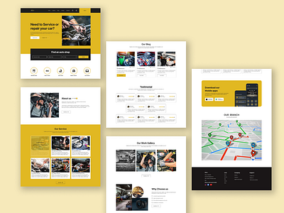 Car Auto shop website design case study design interface desgine landing page design prototype design ui ux ux design web design website design wirframe