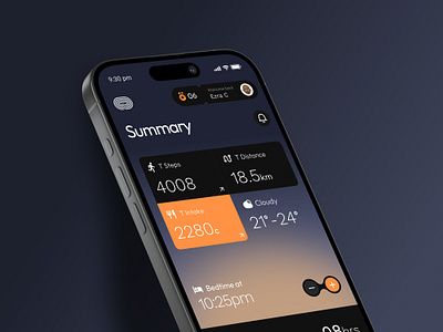 Fitness and Activity Tracker activity app calories design diet fitness health interfacedesign running sleep track ui uiux ux