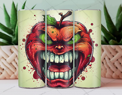 Angry Apple Skinny Tumbler Wrap apple vector color image comparison art crying tumbler custom design art custom tumbler cut out design fruit tumbler illustration photography skinny tumbler sublimation tumbler sublimation tumbler warp vector art waterslide tumbler