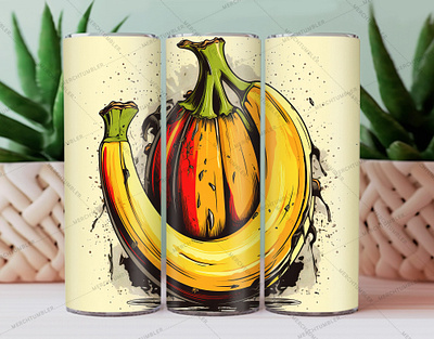 Funny Bananas Skinny Tumbler Wrap banana vector cheerful art color image custom design custom tumbler art cute bananas art design illustration mascot tumbler photography skinny tumbler smiling tumbler sublimation tumbler sublimation tumbler warp vector art waterslide tumbler yellow vector