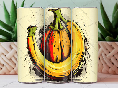 Funny Bananas Skinny Tumbler Wrap banana vector cheerful art color image custom design custom tumbler art cute bananas art design illustration mascot tumbler photography skinny tumbler smiling tumbler sublimation tumbler sublimation tumbler warp vector art waterslide tumbler yellow vector