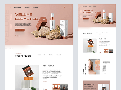 Velume - Shopify Website Design for Cosmetics design ecommerce homepage illustration interface landing page product product design product landing page product page product website shopify shopify landing page shopify website single product store store web web design website woocommerce