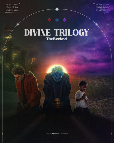 Divine Trilogy design digital paint edit graphic design javad jablaghi painting photomontage the weeknd the weeknd fan art the weeknd trilogy