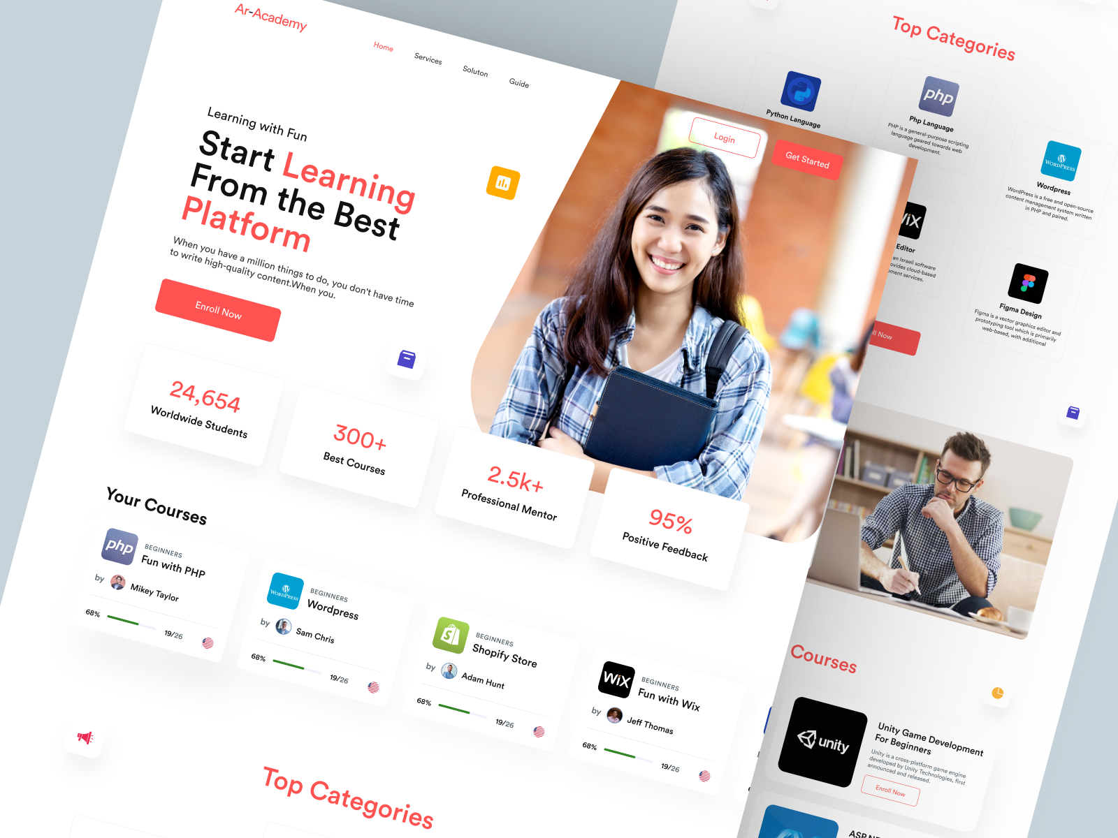 Example of Ar-Academy - Shopify Website Design for Education