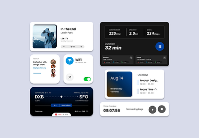 IOS Widgets Design app caros components design design system desktop figma flat ios iphone macos minimal mobile music music player sports ui widget widget ui widgets