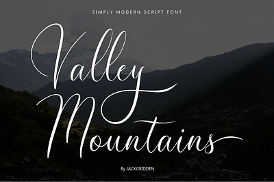 Valley Mountains Handwritten Font animation app arts branding design fashion font graphic design illustration logo logotype mountains script sports typeface typography valley vector wedding