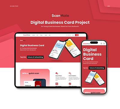 Scanmate - Digital Business Card Project branding business card case study dashboard mobile design nfc qr code visiting card web app web design