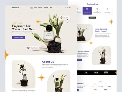 AR-Shakir - Shopify Website Design for Perfumes ecommerce fragrance homepage illustration interface landing landing page perfume product product design product landing page product website shopify shopify landing page shopify website single product store store web design website woocommerce