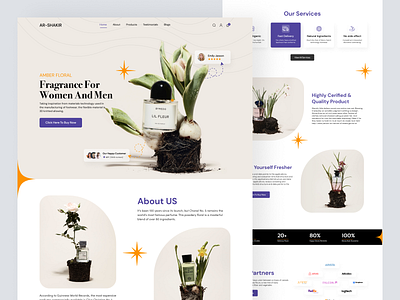 AR-Shakir - Shopify Website Design for Perfumes ecommerce fragrance homepage illustration interface landing landing page perfume product product design product landing page product website shopify shopify landing page shopify website single product store store web design website woocommerce