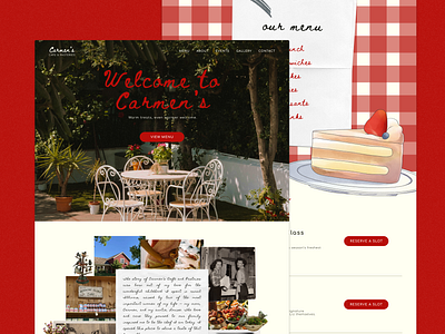 Cottagecore Cafe Website Design cafe cottagecore design designer figma landing landing page red ui ui design ui ux user interface ux web web design website design