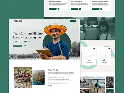 Non-Profit Org Landing Page design designer figma green landing landing page landing page design nature ui ui design ui ux user interface ux web web design website design