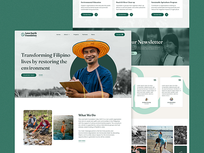 Non-Profit Org Landing Page design designer figma green landing landing page landing page design nature ui ui design ui ux user interface ux web web design website design