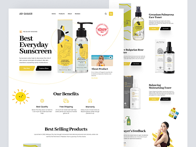 AR-Shakir - Shopify Website Design for Beauty Products beauty products cosmetics design ecommerce homepage illustration interface landing page product product design product landing page product website shopify shopify landing page shopify website single product store store web design website woocommerce