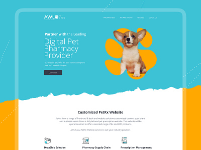 AWL Pet Meds Website Design animal website awl branding clean design iconography illustration imhassanali interaction landing page minimal modern pet website product design uexde ui ux ux design website