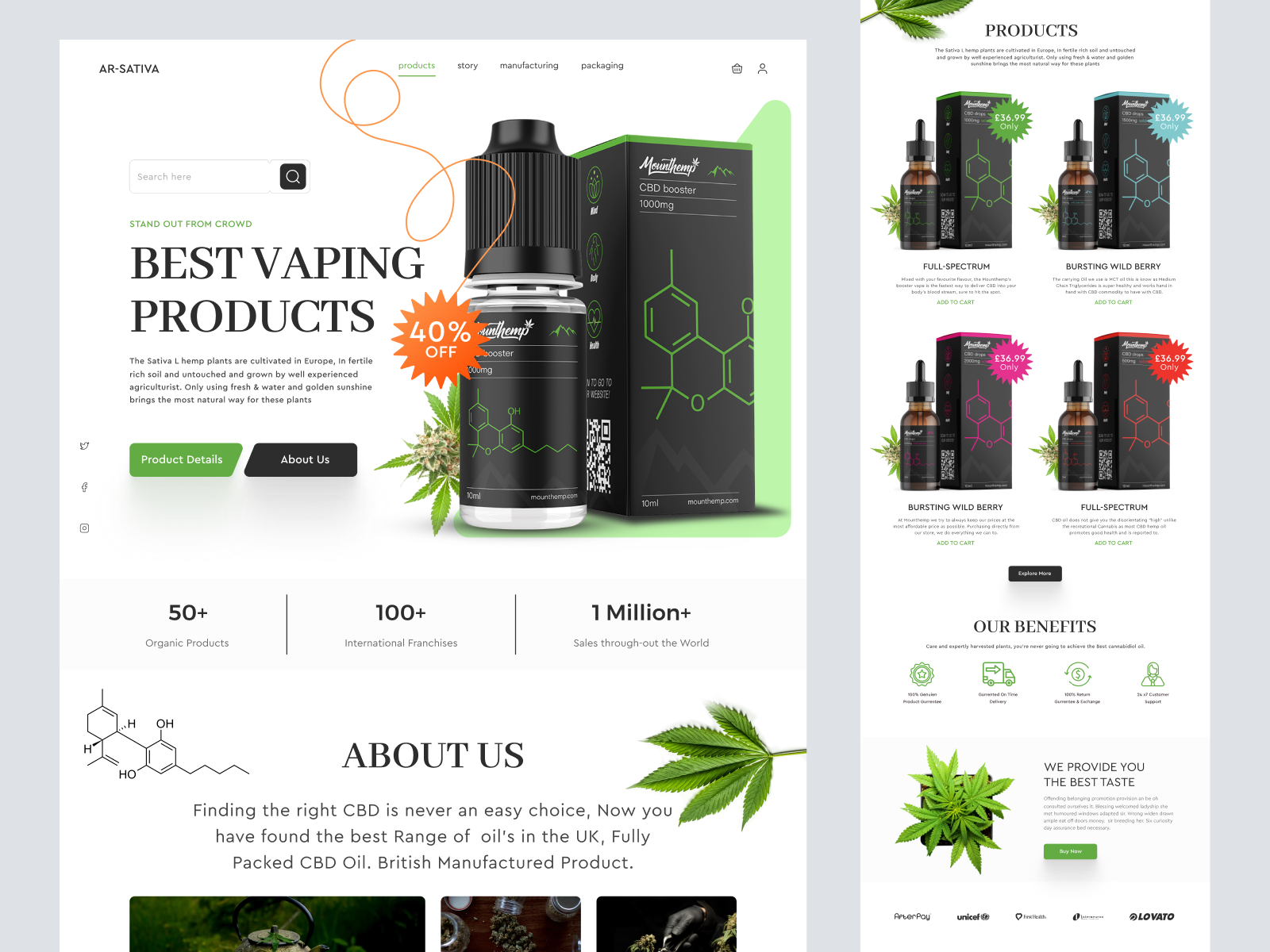 Example of AR-Sativa - Shopify Website Design for Oilve Oil