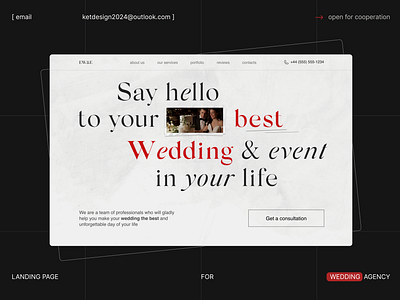 WEB DESIGN FOR WEDDING AGENCY animation landing page marketing agency ui ui ux design web design web designer website wedding agency