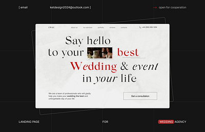 WEB DESIGN FOR WEDDING AGENCY animation landing page marketing agency ui ui ux design web design web designer website wedding agency