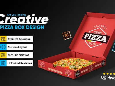Top 10 Popular Pizza Box design | Design by Mursalin Rahman branding design facebook ads graphic design illustration logo packaging pizza box design vector