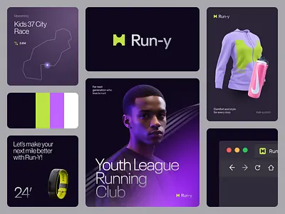 Run-Y Sporty Branding brand brand guidelines brand identity brand sign branding business graphic design halo halo lab identity logo logo design logo designer logotype marketing packaging startup visual identity