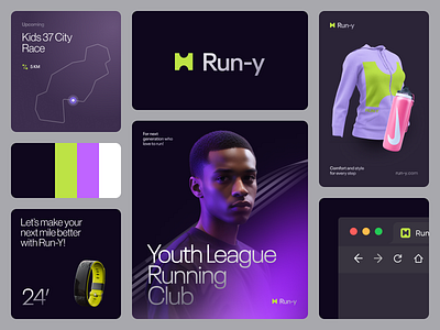 Run-Y Sporty Branding brand brand guidelines brand identity brand sign branding business graphic design halo halo lab identity logo logo design logo designer logotype marketing packaging startup visual identity